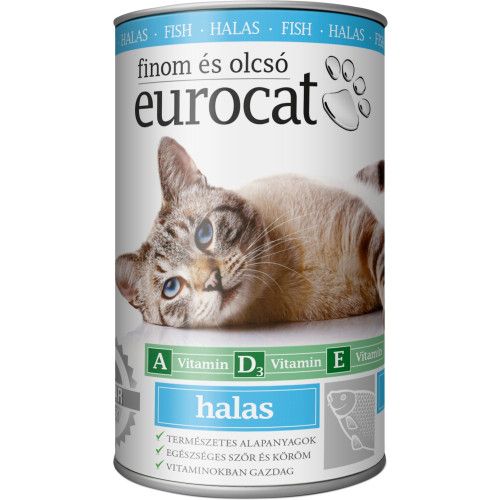 Корм влажный EuroCat Fish для кошек кусочки в желе с рыбой 415 г