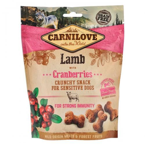 Лакомство Carnilove Crunchy Snack для собак ягненок и клюква 200 г