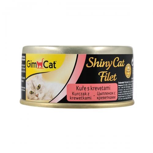 Вологий корм GimCat Shiny Cat Filet для котів курка і креветки 70 г