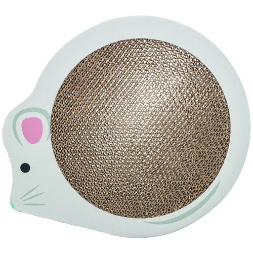 Дряпка Trixie картонная в форме мыши с кошачьей мятой для котят 35х2,5х29,5 см белая