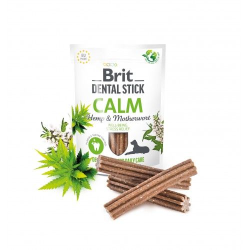 Лакомство для собак Brit Dental Stick Calm успокаивающая конопля и пустырник 7 шт 251 г