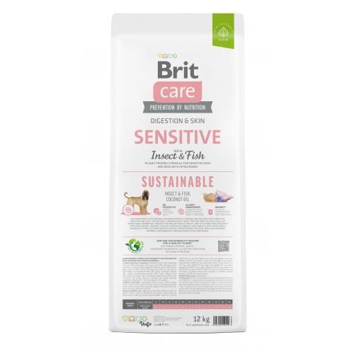 Сухий корм Brit Care Dog Sustainable Sensitive для собак з чутливим травленням з рибою та комахами