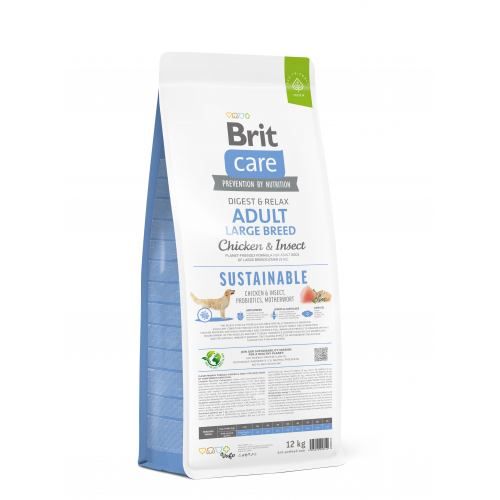 Сухий корм Brit Care Dog Sustainable Adult Large Breed для собак великих порід з куркою та комахами
