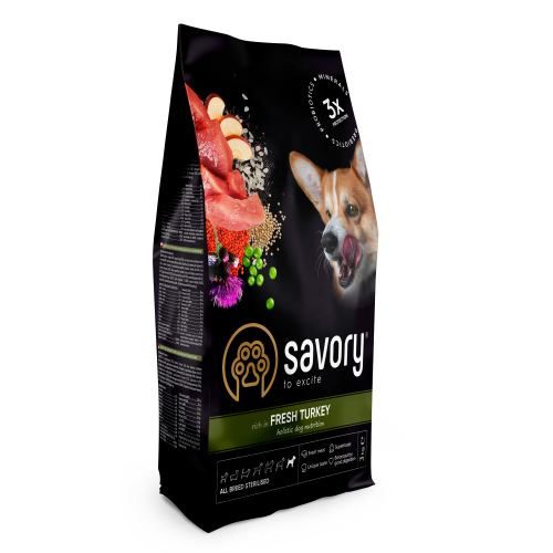 Сухий корм Savory All Breed для стерилізованих собак усіх порід зі свіжою індичкою 