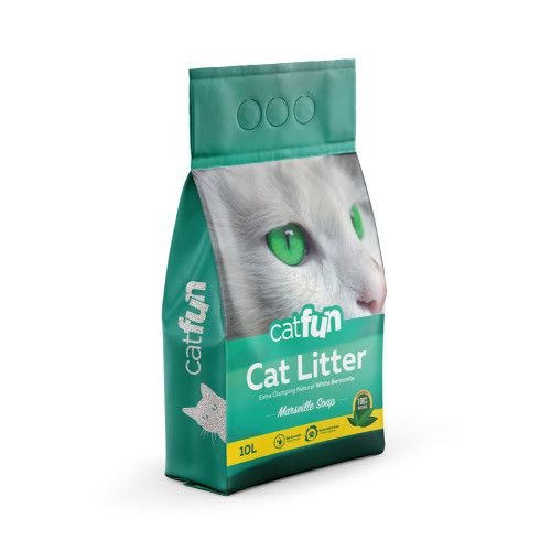 Наполнитель Catfun бентонитовый для для кошачьих туалетов ароматом марсельского мыла 10 л