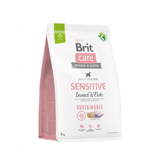 Сухий корм Brit Care Dog Sustainable Sensitive для собак з чутливим травленням з рибою та комахами
