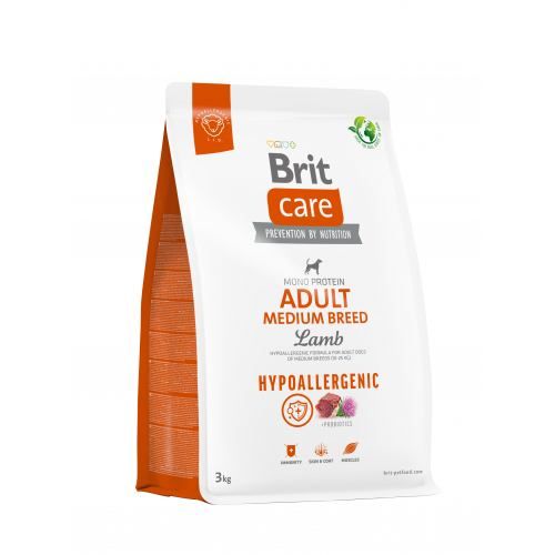 Сухий корм Brit Care Dog Hypoallergenic Adult Medium Breed для собак середніх порід гіпоалергенний з ягням