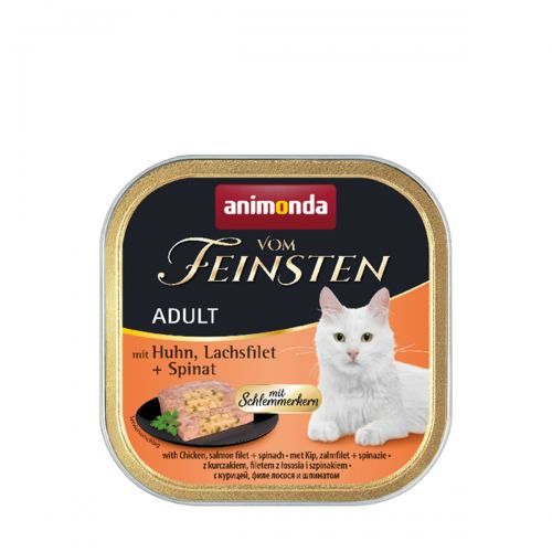 Вологий корм Animonda Vom Feinsten для котів з куркою лососем і шпинатом 100 г