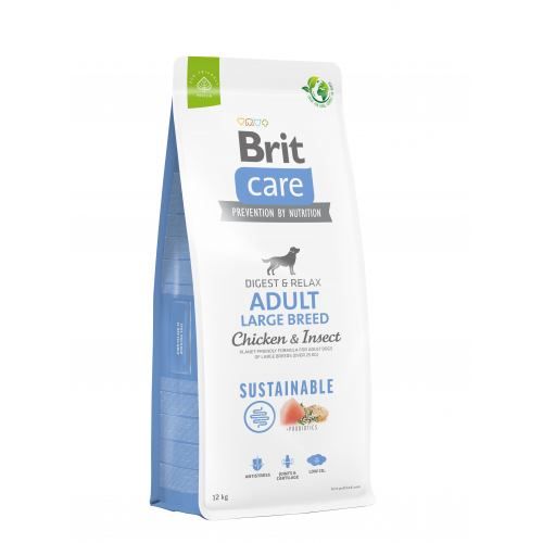 Сухий корм Brit Care Dog Sustainable Adult Large Breed для собак великих порід з куркою та комахами
