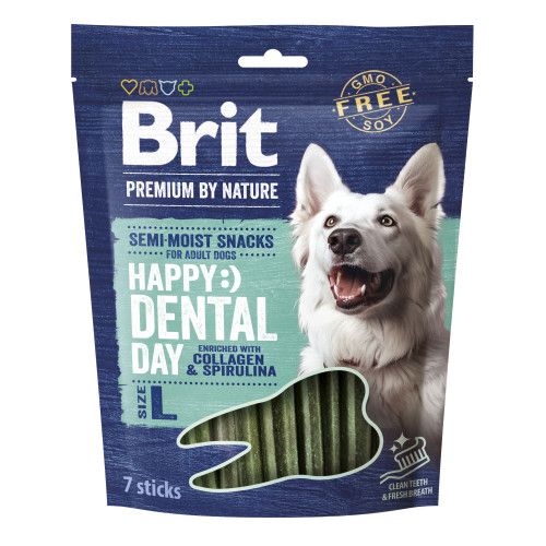Лакомство для собак больших пород Brit Premium Dental Snacks L с коллагеном и спирулиной 250 г