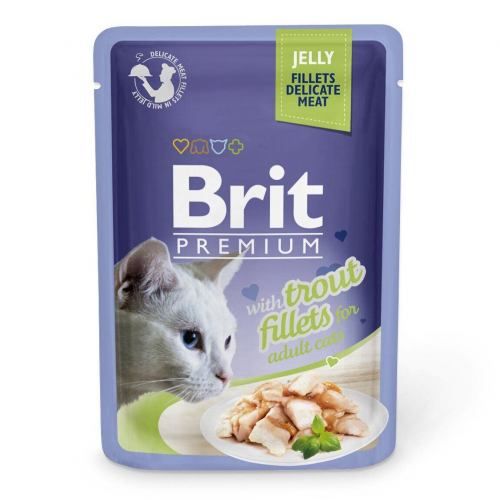 Вологий корм для котів Brit Premium  філе форелі в желе 85 г