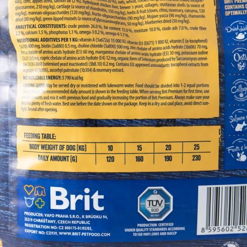Сухий корм Brit Premium Dog Adult M для дорослих собак середніх порід з куркою 1 кг