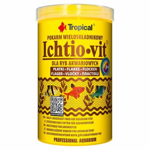 Сухий корм Tropical Ichtio-Vit для всіх акваріумних риб 200 г (пластівці)