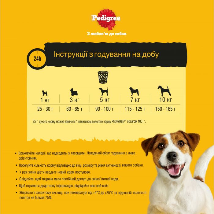 Сухий корм для дорослих собак малих порід PEDIGREE з яловичиною та овочами 2 кг