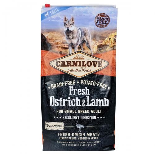 Сухий корм Carnilove Fresh Ostrich & Lamb для дорослих собак дрібних порід ягня та страус 6 кг