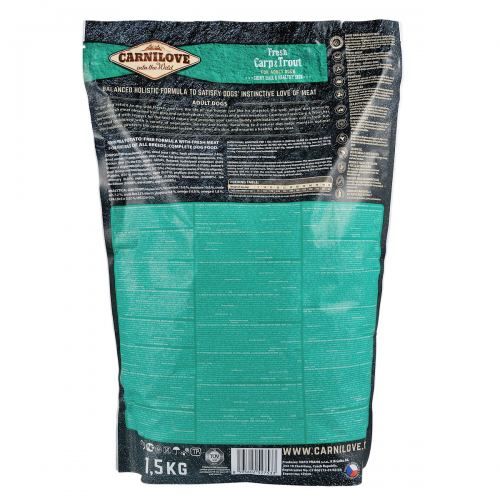 Сухий корм Carnilove Fresh Carp & Trout для дорослих собак всіх порід риба 1,5 кг