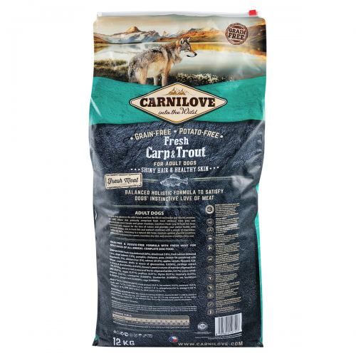 Сухий корм Carnilove Fresh Carp & Trout для дорослих собак всіх порід риба 12 кг