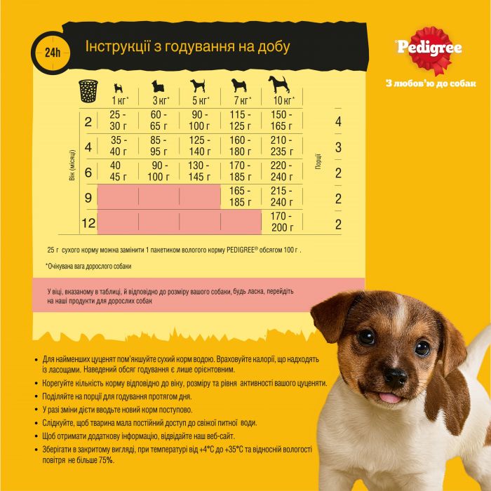 Сухий корм для цуценят малих порід PEDIGREE з птицею та овочами 7 кг