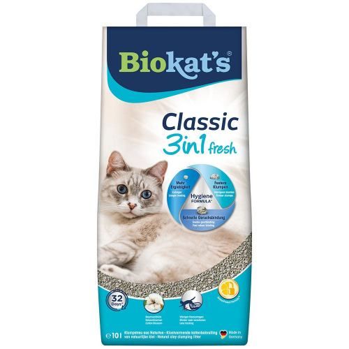 Наповнювач Biokats Classic Fresh 3in1 Cotton Blossom для котячого туалету бентонітовий 10 кг