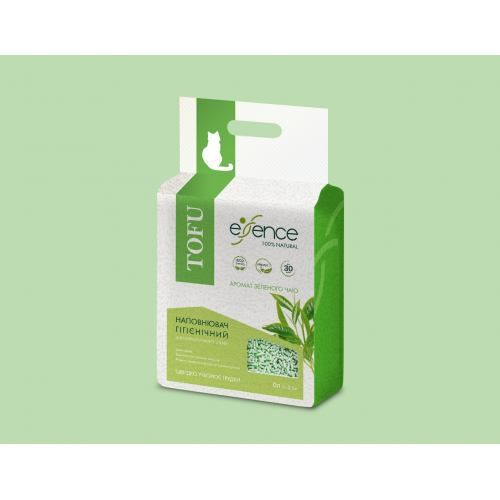 Наполнитель для кошачьего туалета Essence из тофу, с ароматом зеленого чая, 6 л