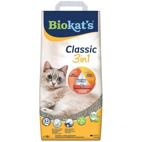 Наповнювач Biokats Classic 3in1 для котячого туалету бентонітовий 10 л