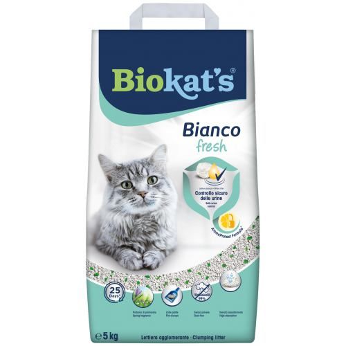 Наповнювач Biokats Bianco Fresh для котячого туалету бентонітовий 5 кг