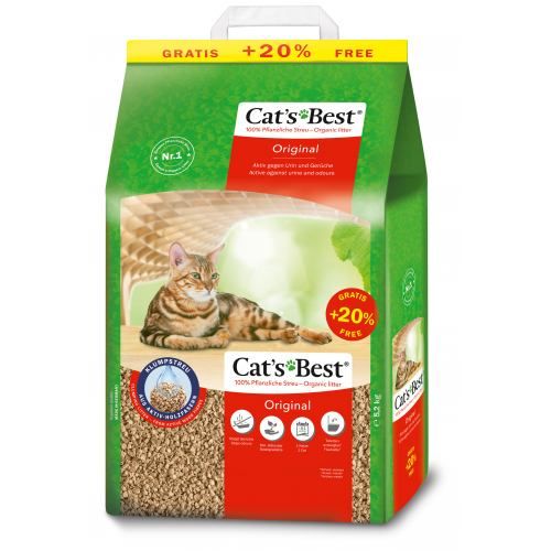 Наполнитель Cat’s Best Original для кошачьего туалета древесный 10+2 л/5,2 кг