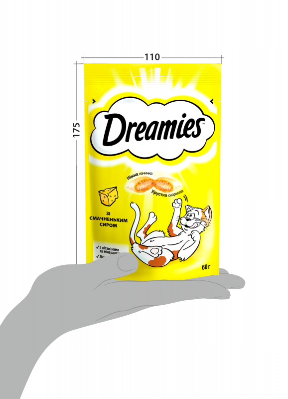 Ласощі для котів Dreamies Chicken із сиром 60 г
