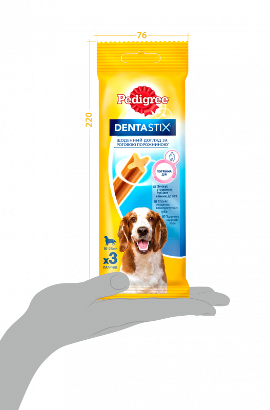 Лакомство для собак Pedigree DentaStix 77 г