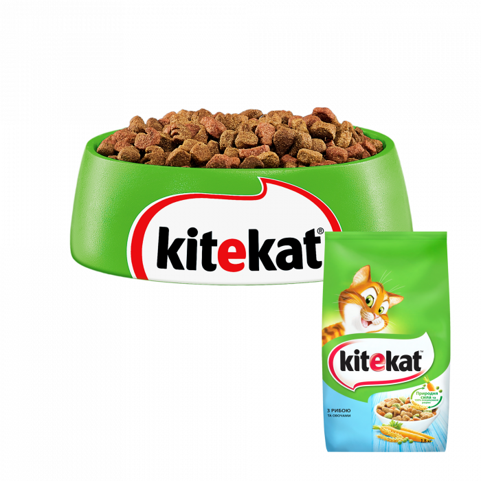 Сухий корм для котів  Kitekat з риба та овочами 1.8 кг