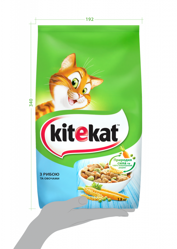 Сухий корм для котів  Kitekat з риба та овочами 1.8 кг