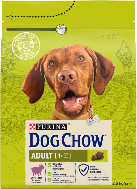 Сухий корм для дорослих собак DOG CHOW Adult з ягням 2,5 кг