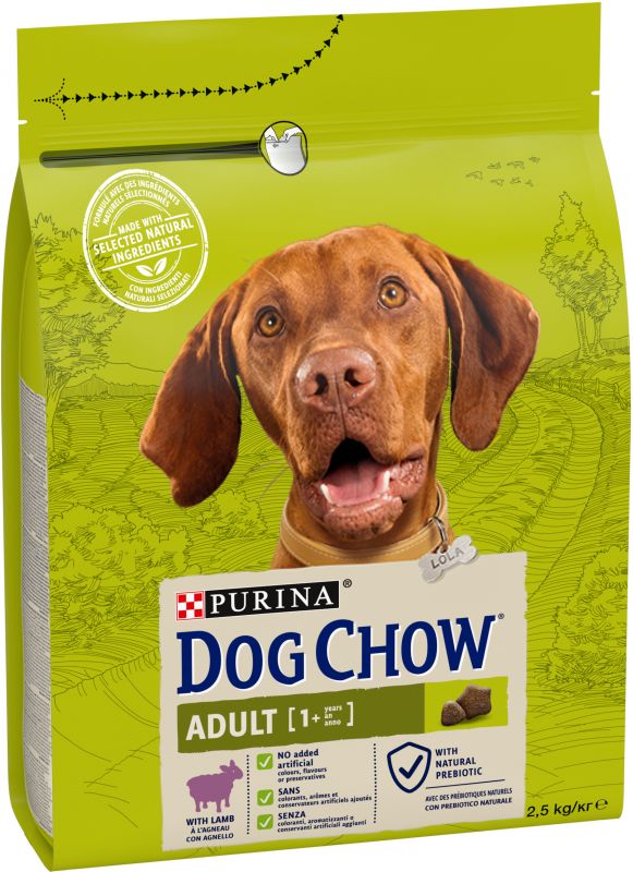 Сухий корм для дорослих собак DOG CHOW Adult з ягням 2,5 кг