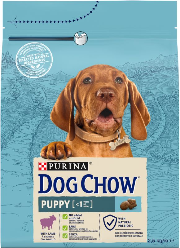 Сухий корм для цуценят DOG CHOW Puppy з ягням 2,5 кг