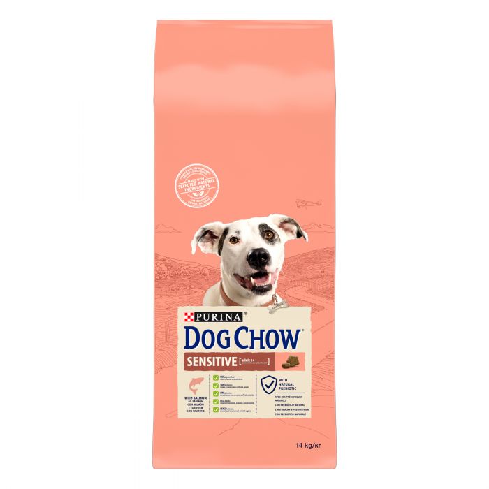 Сухий корм для дорослих собак DOG CHOW Sensitive Adult схильних до алергії з лососем 14 кг