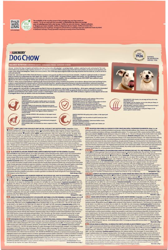 Сухий корм для дорослих собак DOG CHOW Sensitive Adult схильних до алергії з лососем 2,5 кг