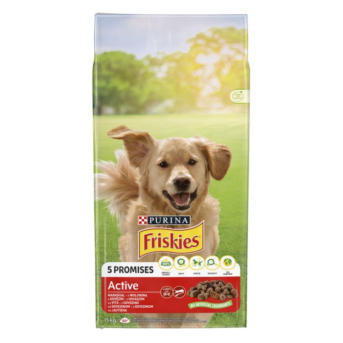 Сухий корм FRISKIES Active для дорослих собак з підвищеною активністю з яловичиною 15 кг
