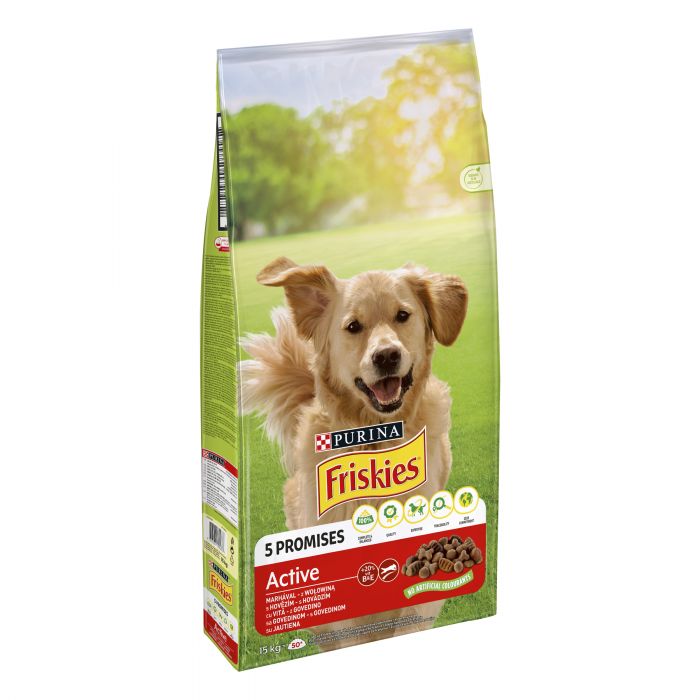 Сухий корм FRISKIES Active для дорослих собак з підвищеною активністю з яловичиною 15 кг