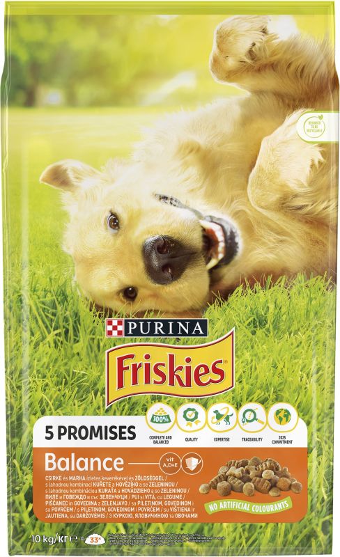 Сухий корм для дорослих собак FRISKIES Balance з куркою яловичиною та овочами 10 кг