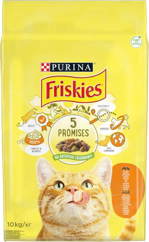 Сухий корм для котів FRISKIES  з куркою та овочами 10 кг