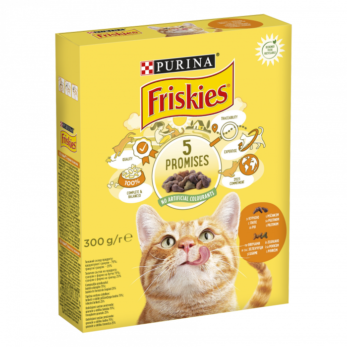 Сухий корм для котів  FRISKIES з куркою та овочами 300 г