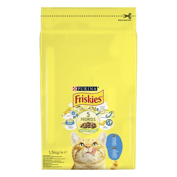 Сухий корм для котів FRISKIES  з лососем та овочами 1.5 кг