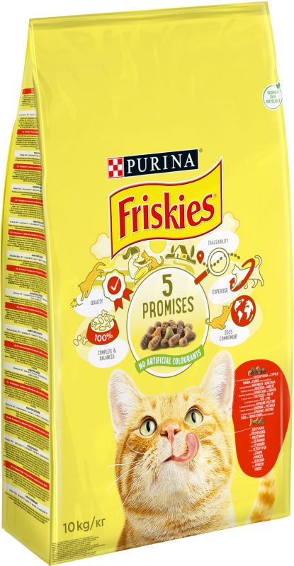 Сухий корм для котів  FRISKIES з яловичиною куркою і овочами 10 кг