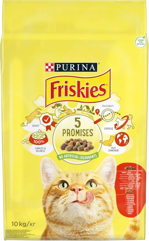 Сухий корм для котів  FRISKIES з яловичиною куркою і овочами 10 кг
