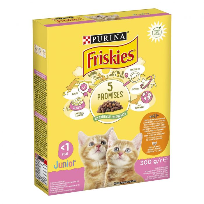 Сухий корм для кошенят FRISKIES Junior з куркою індичкою та овочами 300 г