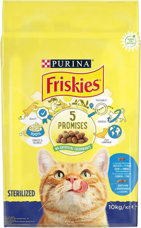 Сухий корм для котів FRISKIES Sterilized  після стерилізації з лососем тунцем та овочами 10 кг