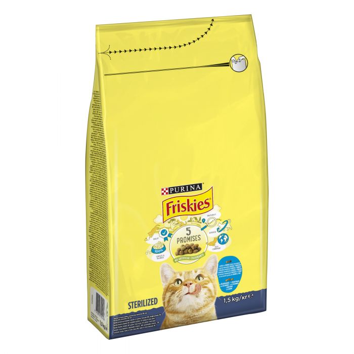 Сухий корм для котів FRISKIES Sterilized  після стерилізації з лососем тунцем та овочами 1,5 кг