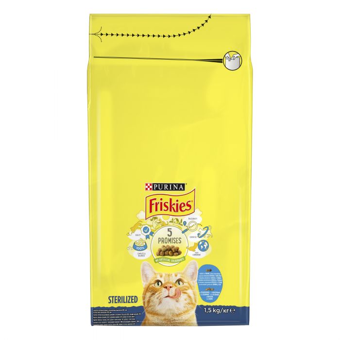 Сухий корм для котів FRISKIES Sterilized  після стерилізації з лососем тунцем та овочами 1,5 кг