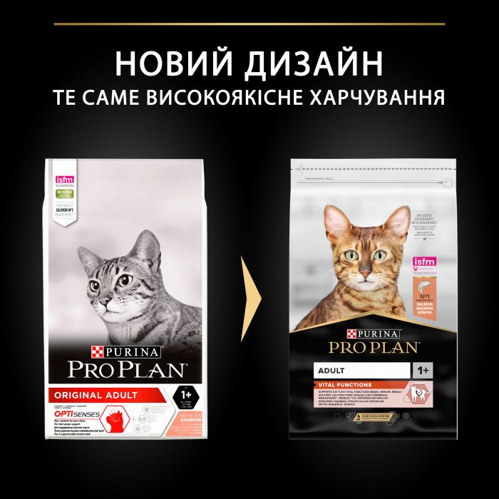 Сухий корм для дорослих котів PRO PLAN Adult 1+ Vital Functions з лососем