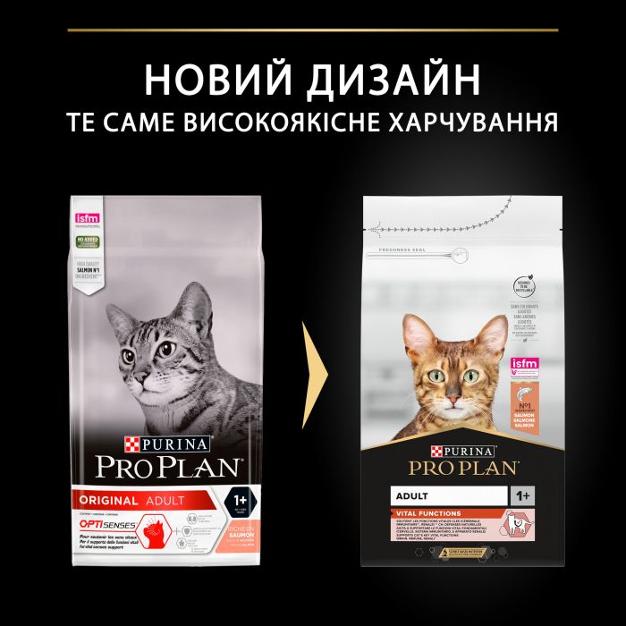 Сухий корм для дорослих котів PRO PLAN Adult 1+ Vital Functions з лососем
